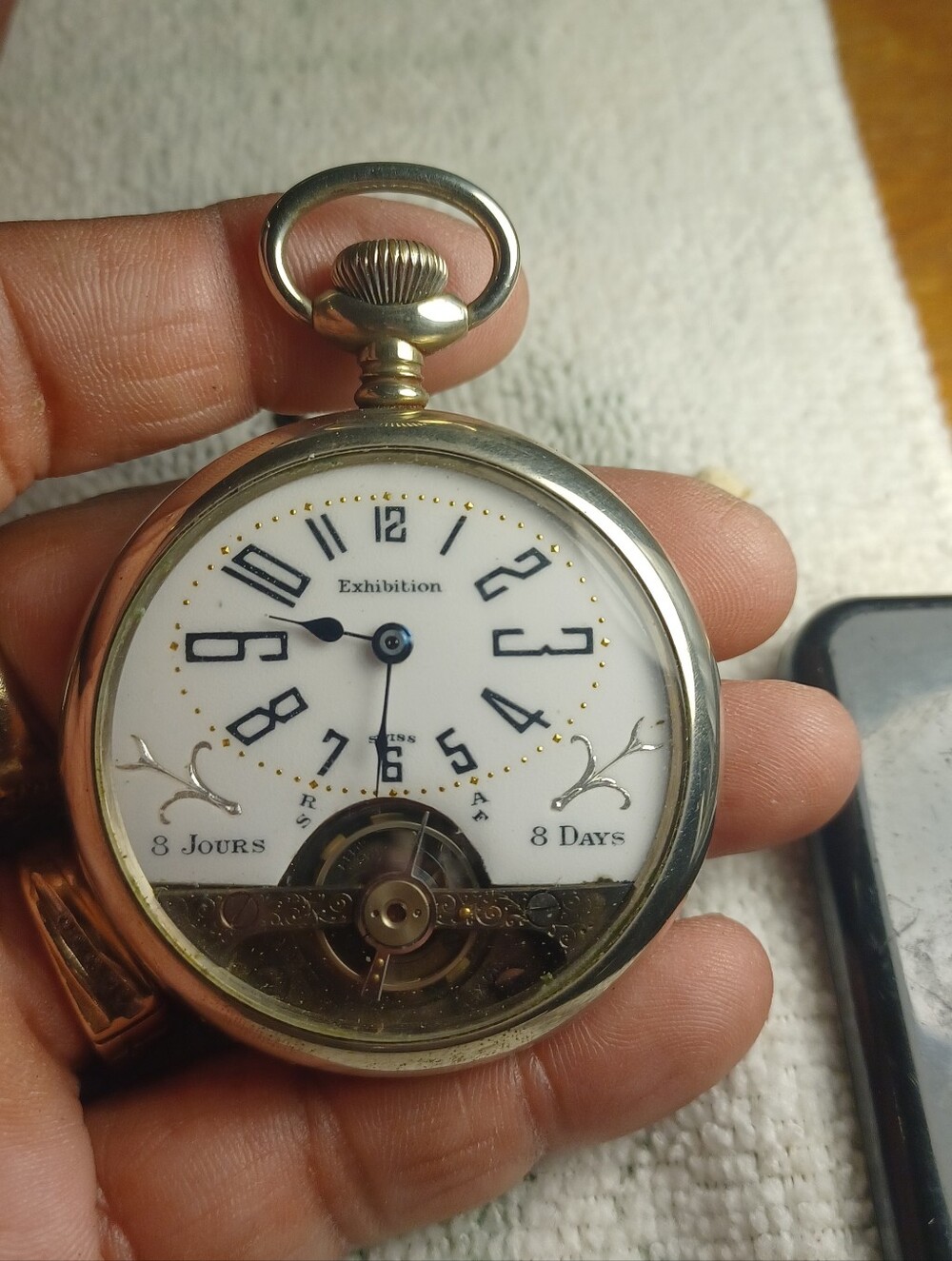 Vintage Relion Watch Co. Swiss Made 8 Day Pocketwatch Working